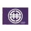White Circular Symbol Flag | Double-Sided Outdoor Banner, Purple Background - Image 6
