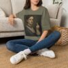 Victorian Woman Giving Middle Finger T-Shirt | Vintage Oil Portrait - Image 3