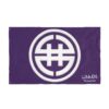 White Circular Symbol Flag | Double-Sided Outdoor Banner, Purple Background - Image 9