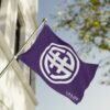 White Circular Symbol Flag | Double-Sided Outdoor Banner, Purple Background - Image 8
