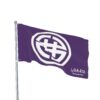 White Circular Symbol Flag | Double-Sided Outdoor Banner, Purple Background - Image 11